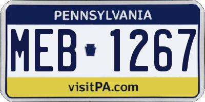 PA license plate MEB1267