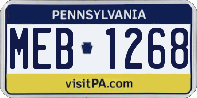 PA license plate MEB1268