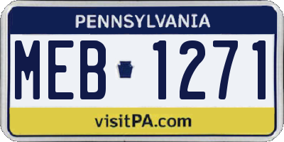 PA license plate MEB1271