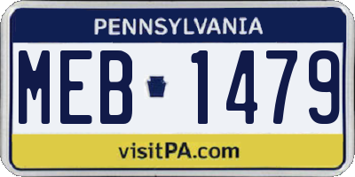 PA license plate MEB1479