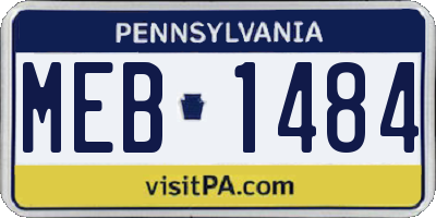 PA license plate MEB1484