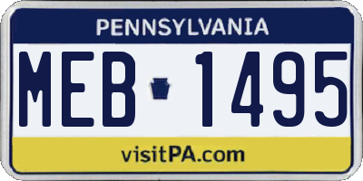 PA license plate MEB1495