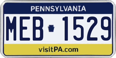 PA license plate MEB1529
