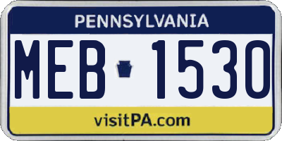PA license plate MEB1530