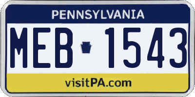 PA license plate MEB1543