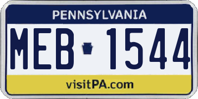 PA license plate MEB1544