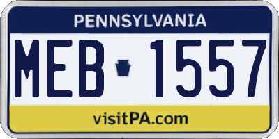 PA license plate MEB1557