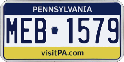 PA license plate MEB1579