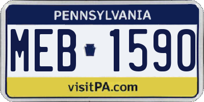 PA license plate MEB1590