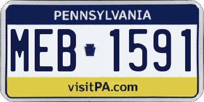 PA license plate MEB1591
