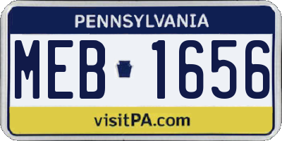 PA license plate MEB1656
