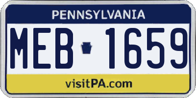 PA license plate MEB1659