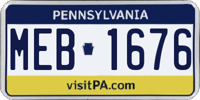 PA license plate MEB1676