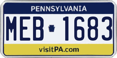 PA license plate MEB1683