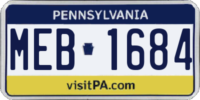 PA license plate MEB1684