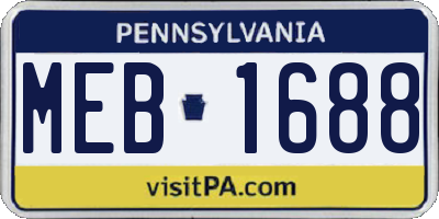 PA license plate MEB1688