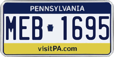 PA license plate MEB1695
