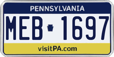 PA license plate MEB1697