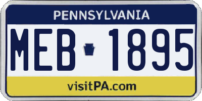 PA license plate MEB1895