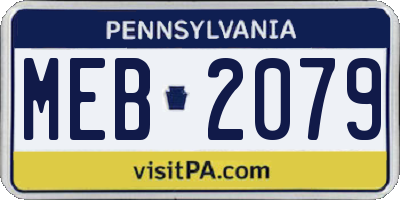 PA license plate MEB2079