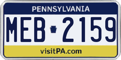 PA license plate MEB2159