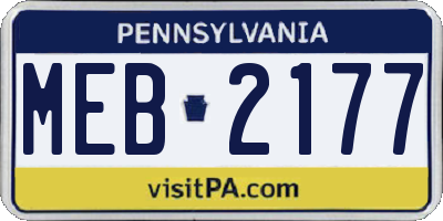 PA license plate MEB2177