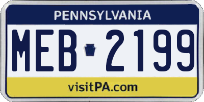 PA license plate MEB2199