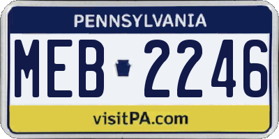 PA license plate MEB2246