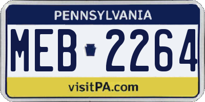 PA license plate MEB2264