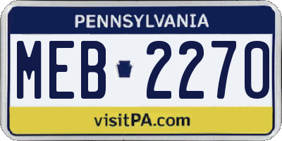 PA license plate MEB2270