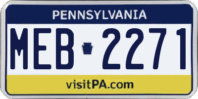 PA license plate MEB2271