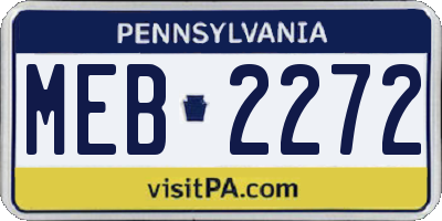 PA license plate MEB2272