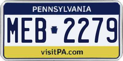 PA license plate MEB2279