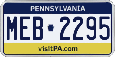 PA license plate MEB2295