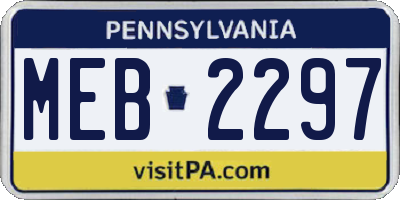 PA license plate MEB2297