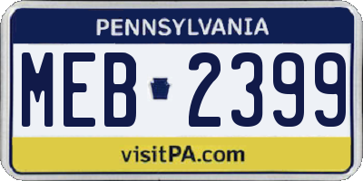 PA license plate MEB2399