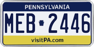 PA license plate MEB2446