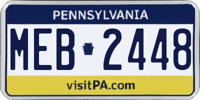 PA license plate MEB2448