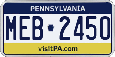 PA license plate MEB2450