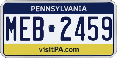 PA license plate MEB2459