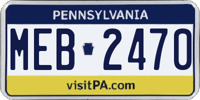 PA license plate MEB2470