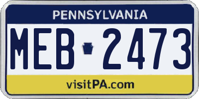 PA license plate MEB2473
