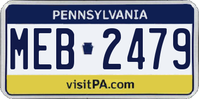 PA license plate MEB2479