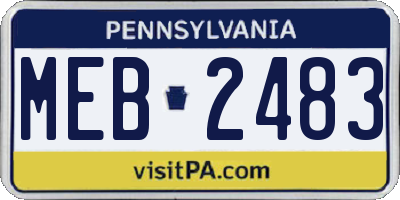 PA license plate MEB2483