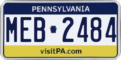 PA license plate MEB2484