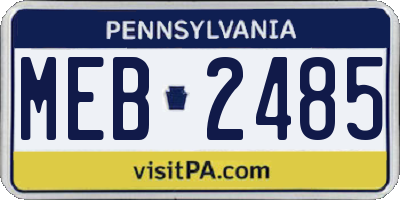 PA license plate MEB2485