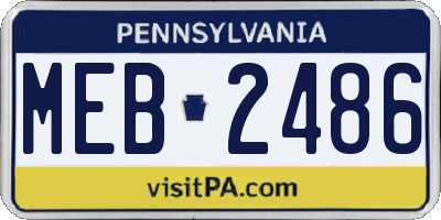 PA license plate MEB2486