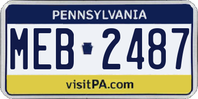 PA license plate MEB2487