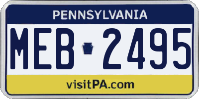 PA license plate MEB2495