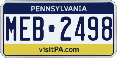 PA license plate MEB2498